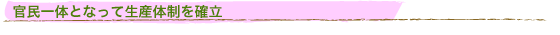 官民一体となって生産体制を確立